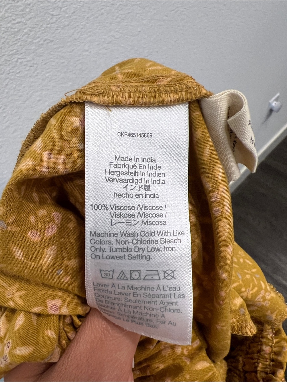 Madewell Mustard Floral Smocked-Waist Wide-Leg Jumpsuit - Picture 4 of 5